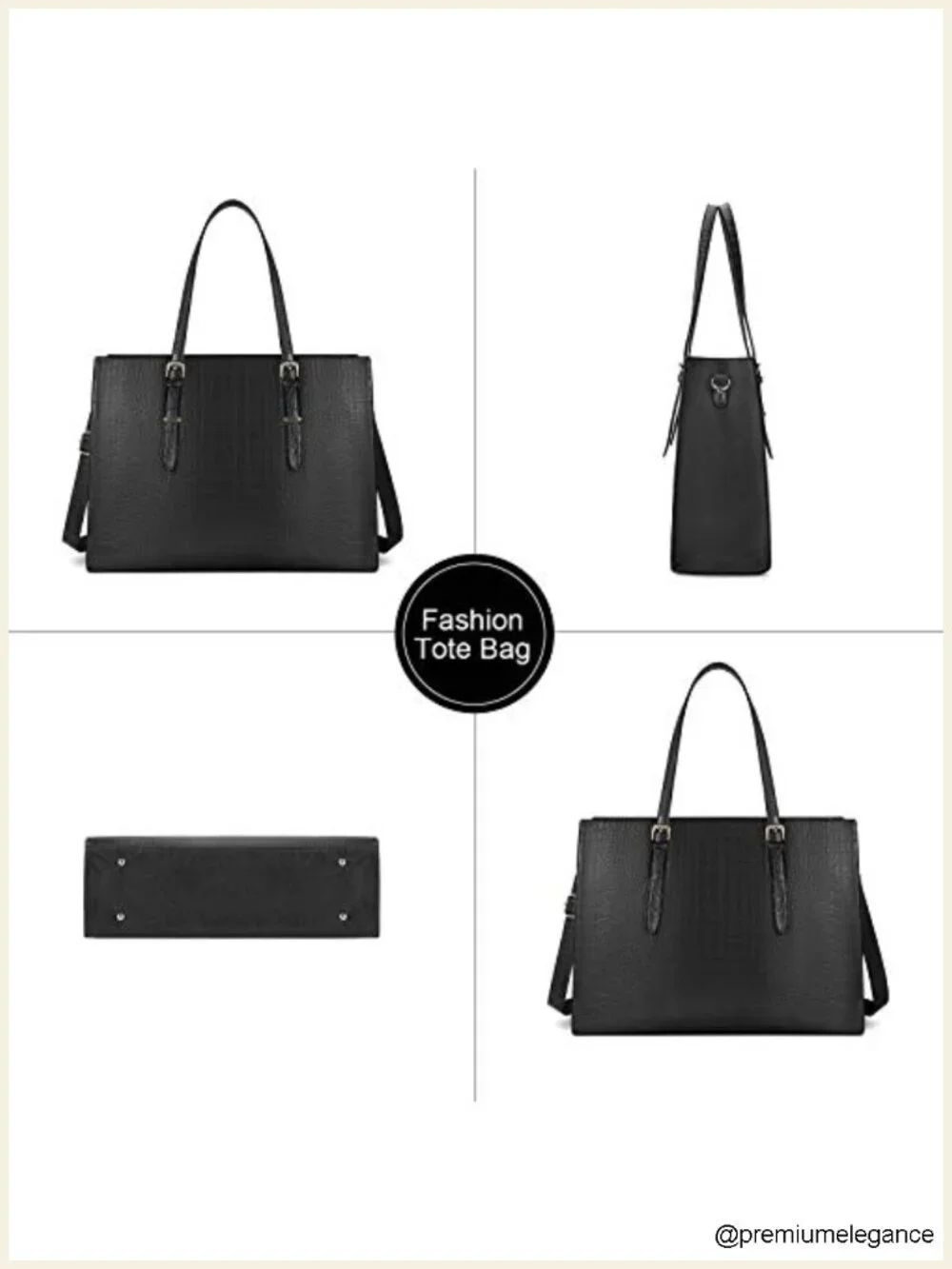 Crocodile Leather Laptop Bag for Women 15.6 Inch Water-resistant Work Tote